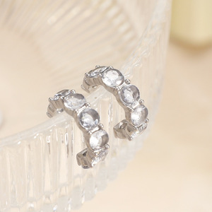 Pendientes de Moda con Diseño Geométrico en Forma de C, Chapados en Oro, de Acero Inoxidable, Joyería para Fiestas - Product Image 4