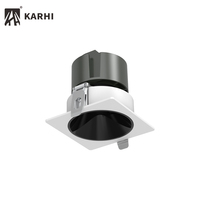 Carré 8W 12W 20W Une Tête Réflecteur Secondaire Bonne Forme de Lumière Grille de Lentille Plafond Encastré Réglable Downlight Spot Led