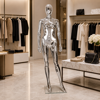 Mannequin Femme Adulte Grande Taille en Plastique PP Électroplaqué, Tête Abstraite, Base pour Affichage en Magasin de Mode