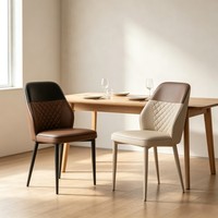 Chaise de salle à manger rembourrée à dossier haut, design luxueux et léger avec structure métallique robuste pour hôtel, banquet, restaurant