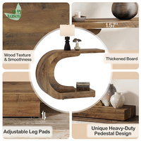 Table console en bois moderne en forme de C, style industriel rustique, à glisser sous le canapé d'entrée, meuble d'appoint personnalisable pour la vente en gros