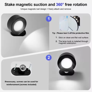 Lampe murale rechargeable à détecteur de mouvement, source de lumière fluorescente et température de couleur réglable – Économie d'énergie - Product Image 4