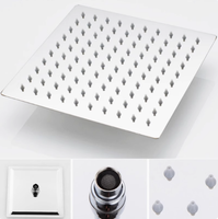 Douche de plafond en acier inoxydable 304 avec surface miroir, sortie unique, facile à nettoyer, système de flux d'eau à haute efficacité pour salle de bain