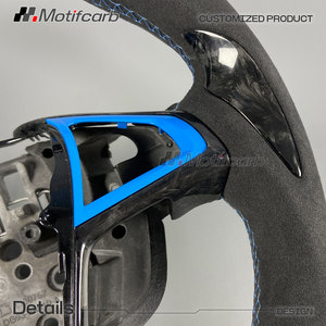 for Ford Mondeo ST-line Hybrid Wagon 2013-2021 Upgrade Customized Blue Design Forged Carbon Fiber Steering Wheel - Product Image 4