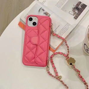 Funda para Teléfono Móvil con Cadena <span class=keywords><strong>de</strong></span> Bolas Doradas y Fragancia, para 15/14/13/12, Deportiva, Plegable, <span class=keywords><strong>de</strong></span> Cuero, con Marco <span class=keywords><strong>de</strong></span> Cámara Electrochapado - Product Image 4