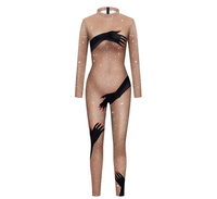 Performance Wear à manches longues moulantes barboteuses danseuse justaucorps Club scène spectacle tenues grande taille body femmes combinaison combishort