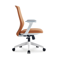 Chaise de bureau exécutive moderne ergonomique réglable pivotante à dossier moyen en PU pour le personnel de bureau et à domicile