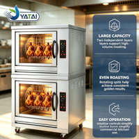 Four à rôtir électrique rotatif à double niveau pour poulet, four à rôtir commercial à 2 niveaux, rôtissoire à poulet en acier inoxydable
