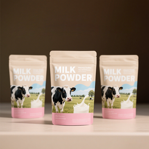 Custom Printed Food Grade Resealable Plastic Flat Bottom Zipper <strong>Pouch</strong> for Coffee Tea Packaging Ziplock <strong>Milk</strong> Powder Bag - Product Image 1