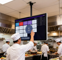 Terminal de point de vente tactile KDS 15,6/21,5/23,6 pouces Android/Win10, écran tactile capacitif/infrarouge 10 points, utilisation en restaurant, commande de plats