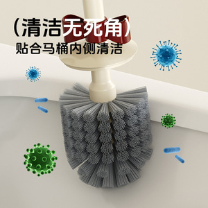 Toilet Brush Long Handle Nylon Bristles Vintage Red White Plastic High Capacity 500g For Bathroom Cleaning - Product Image 4