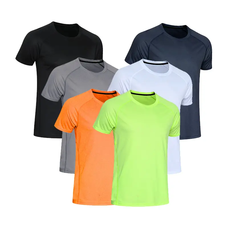 New Hot Sale 100% Polyester Quick Dry Men T-Shirt Without Printing Blank Men's Gym Shirts