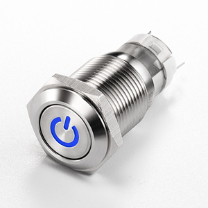 16mm Paslanmaz Çelik Alüminyum IP65 1NO basmalı düğme anahtarı 250V 10A 125V 5A Güç Devresi Sinyal Lambası Basma Düğmesi - Product Image 2