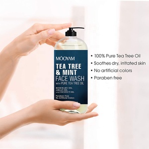 Nettoyant visage à l'huile d'arbre à thé pure, nettoyant anti-acné, hydratant, <span class=keywords><strong>savon</strong></span> liquide pour le visage, logo personnalisé, nettoyant visage à l'huile d'arbre à thé avec de la menthe - Product Image 6