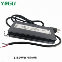 YOGU Boîtier en aluminium fin, alimentation LED étanche DC24V 10A, unité transformateur extérieure entièrement étanche et anti-poussière