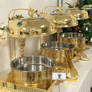 Set di piatti da cucina professionale per Buffet in acciaio inossidabile scaldabagno per banchetti di nozze servizio di <span class=keywords><strong>Catering</strong></span> per banchetti - Product Image 1