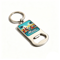 Llavero Abridor de Botellas Metálico Promocional con Logotipo Personalizado, Recuerdo Turístico de Miami, Barcelona, Jamaica, Gales, con Resina Epoxi