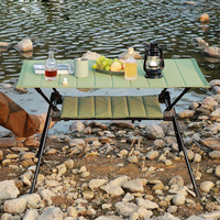 Nouvelle arrivée - Table pliante moderne en tissu Oxford 600D à 2 couches et alliage d'aluminium 6061 - Portable pour le camping en plein air, les pique-niques, la salle de sport, l'atelier