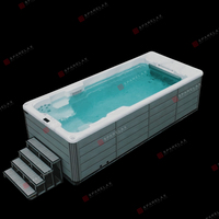 Baignoire extérieure haut de gamme pour 4 personnes en acrylique American Optix, spa à glace avec 3 jets turbo et éclairage LED pour la récupération post-entraînement