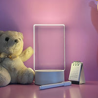 LED cadeau blanc 3d creatives Pen rewrit acrylique tableau de notes led rewrirable veilleuse avec babillard