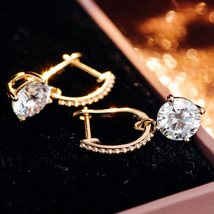 Luxury <b>Earrings</b> Jewelry 18K 14K 10K Yellow Gold Classic Wedding Diamond <b>Fine</b> Custom <b>Earrings</b> 1.2CT Diamond <b>Stud</b> <b>Earrings</b> - Product Image 3