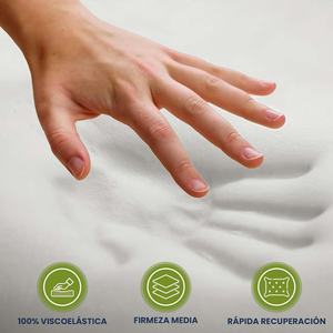 MOMMY COMFORT Paquete de 2 Almohadas Rectangulares de Espuma Viscoelástica de 70 cm con Núcleo Compacto y Funda de Tela Elástica con <span class=keywords><strong>Aloe</strong></span> <span class=keywords><strong>Vera</strong></span> - Product Image 3