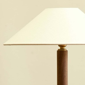 Table Lamp Wooden Base Black Cone Stand E27 LED Bulb Switch Control For Bedroom Study Living Room - Product Image 2