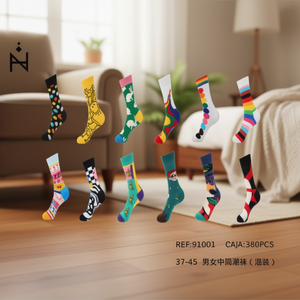 Calzini alla Moda a Metà Polpaccio 37-45 Confezione Mista Unisex Calzini Casual - Product Image 3