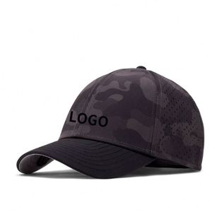 Casquette de baseball sportive haute qualité à séchage rapide, 6 panneaux, avec logo personnalisé, pour hommes et femmes, imperméable, en PVC, perforations découpées au laser - Product Image 6