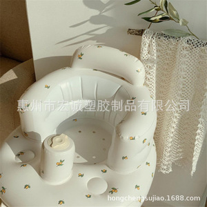 Inflatable Baby <b>Bath</b> Seat Apple Shaped 57x48x35cm PVC Portable <b>Foldable</b> For 0-12 Months - Product Image 3