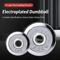 Disques de 20 kg finis chrome avec marquages clairs, en fer électroplaqué durable, pièces de rechange pour haltères et barres réglables