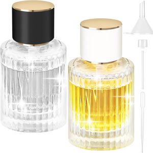 Custom Square <b>Empty</b> 30ml 50ml 100ml Luxury Perfume <b>Bottle</b> Men <b>Spray</b> Vertical Stripe Screen Printed Pump Sprayer - Product Image 2