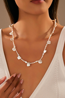 Collier à pendentif en perle d'eau douce plaqué or - Cadeau de fête, matériau naturel, certifié CE ASTM REACH, bijoux de mode