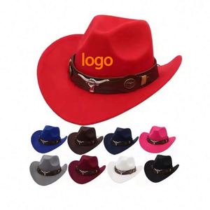 2025 LOGOTIPO PERSONALIZADO Lujo Lana Hombres Bandas Vaqueras Unisex Texas Ranger Llavero al por mayor Hebilla de cinturón al por mayor Sombreros Fedora Vaqueros - Product Image 1