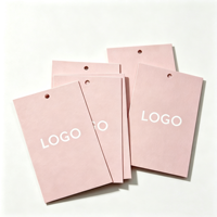 Étiquettes suspendues personnalisées de luxe pour vêtements, avec logo imprimé sur papier écologique finition brillante, pour étiquettes de vêtements
