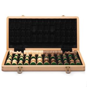 折叠木制国际象棋跳棋套装国王高度棋子德国骑士斯汤顿木制象棋手/山毛榉盒 - Product Image 3
