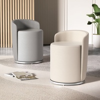 Tabouret de maquillage en velours de style nordique minimaliste avec dossier incurvé pour chambre à coucher, salon, manucure et table de toilette