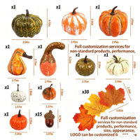 Promotion Halloween 2026 : Ensemble de décorations d'Halloween avec citrouille, feuille d'érable et fruits de chêne artificiels