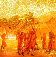 Costume de danse du dragon chinois de haute qualité fait main en laine/polyester/rayonne pour les fêtes de Noël et les spectacles traditionnels