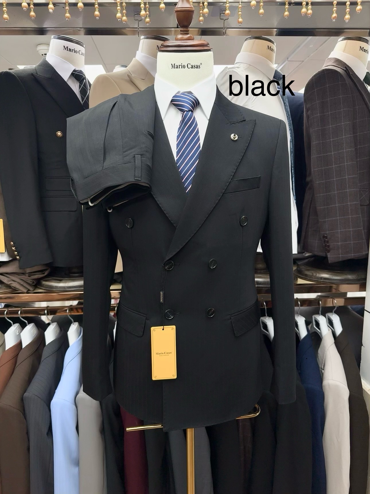 Noir-2 pièces/ensemble-veste + pantalon