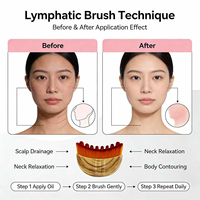 Brosse sèche pour le visage, masseur de contour facial, sculpteur de la mâchoire, poils doux, forme croissant, brosse de drainage lymphatique pour le visage