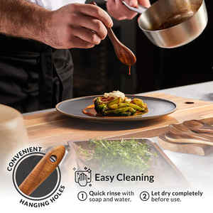 Cucharas de madera de teca personalizadas de fábrica de 15 piezas para cocinar, juego de utensilios de cocina, espátula de madera, cuchara ranurada para Pasta - Product Image 3