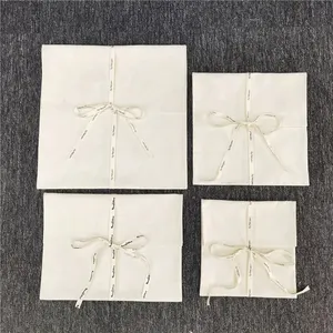 Busta di cotone confezione regalo sacchetto di polvere di stoffa bianco gioielli di lusso busta cosmetica sacchetto di polvere sacchetto di polvere di cotone riciclato organico