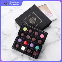 Boîtes à bonbons en carton noir de qualité supérieure avec revêtement UV, tiroir, fenêtre, plateau, merci, souvenirs, chocolat, boîte cadeau pour la Saint-Valentin