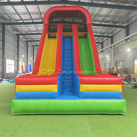 Châteaux gonflables colorés commerciaux pour les fêtes, château gonflable pour enfants, toboggan gonflable à double voie pour les jeux d'enfants
