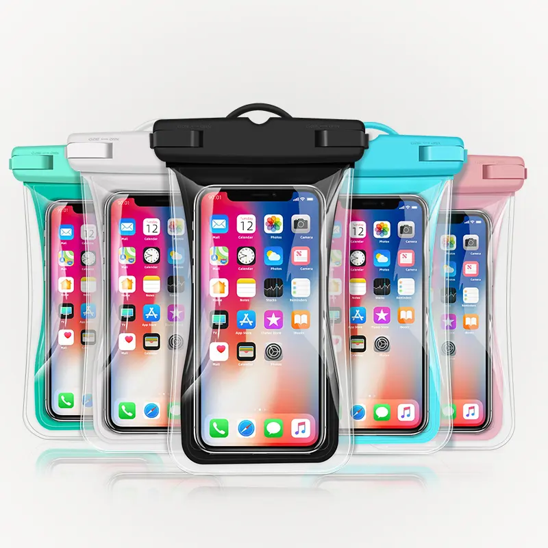 Plane Style Eco-friendly TPU 0.3 mm Beach Kayaking Travel Universal Waterproof Pouch 6.9 Inch Waterproof Floating Phone Case