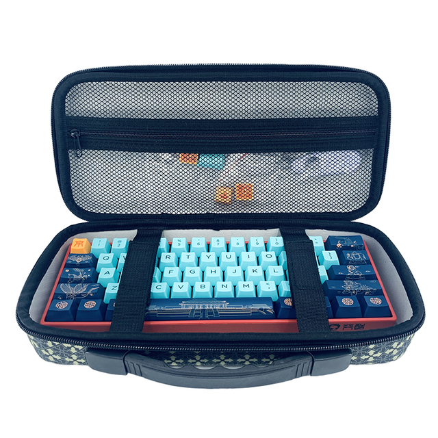 Hot Selling Custom Hard Shell Mechanical Keyboard Case Shockproof EVA Keyboard Carrying Case Bag with Handle and Mesh Pocket