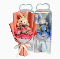 Boneka Kelinci Plush Grosir, Boneka Plush Buket, Hadiah Natal, Halloween, Hari Ibu Terbaik untuk Anak Perempuan, Wisuda, Ulang Tahun