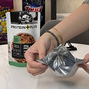 Sac debout jetable personnalisé en usine sac d'emballage scellé en plastique avec logo Amande pois chiche pomme <span class=keywords><strong>de</strong></span> <span class=keywords><strong>terre</strong></span> champignon boeuf <span class=keywords><strong>poulet</strong></span> repas - Product Image 4