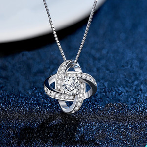 <span class=keywords><strong>Collana</strong></span> pendente di cristallo con <span class=keywords><strong>nodo</strong></span> di <span class=keywords><strong>amore</strong></span> alla moda per le donne all'ingrosso di san valentino scatola catena <span class=keywords><strong>collana</strong></span> gioielli regalo per le ragazze - Product Image 2